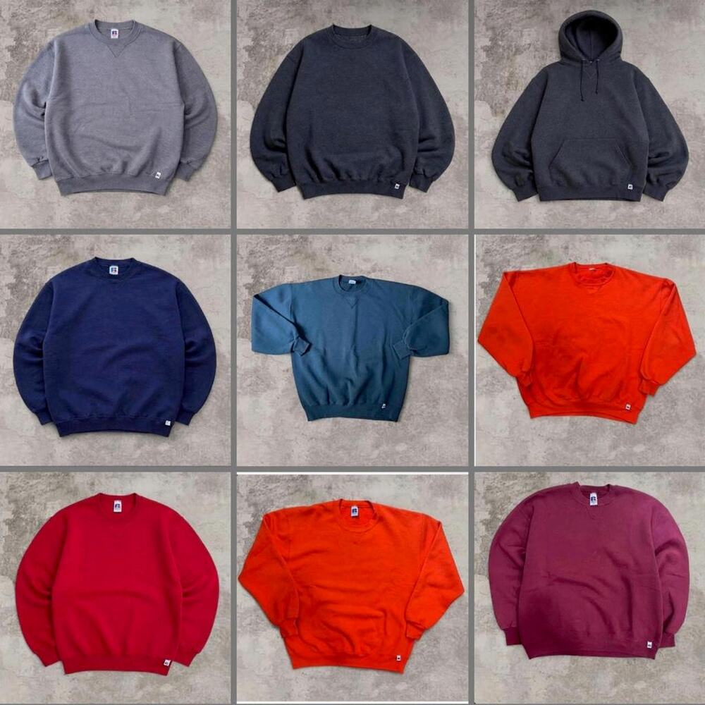 Lot of 9 russell athletic crewneck sweatshirts hoodie usa cotton 1990s bundle